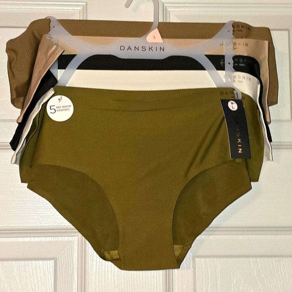 Danskin Intimates No Show Breathable Mesh 5-Pack Neutrals Large NWT Super Soft